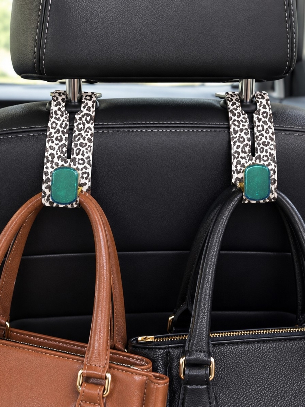 Leopard Print Purse Hooks with Gold Accents - Women Shoulder Bag Accessories NEW